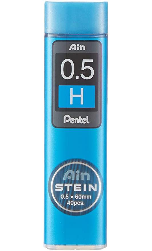 Pentel Ain Stein Mechanical Pencil Lead, 0.5mm H, 40 Leads (C275-H)