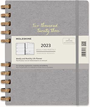 Moleskine 2023 Spiral Planner, 12M, Extra Extra Large, Remake Smoke, Hard Cover (8.5 x 11)