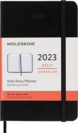 Moleskine Classic 12 Month 2023 Daily Planner, Hard Cover, Pocket (3.5&quot; x 5.5&quot;), Black