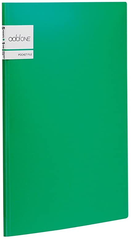 Sekisei AD-2645-30 Adone Pocket File, A4, 5 Pockets, Green