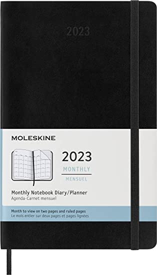 Moleskine Classic 12 Month 2023 Monthly Planner, Soft Cover, Large (5&quot; x 8.25&quot;), Black