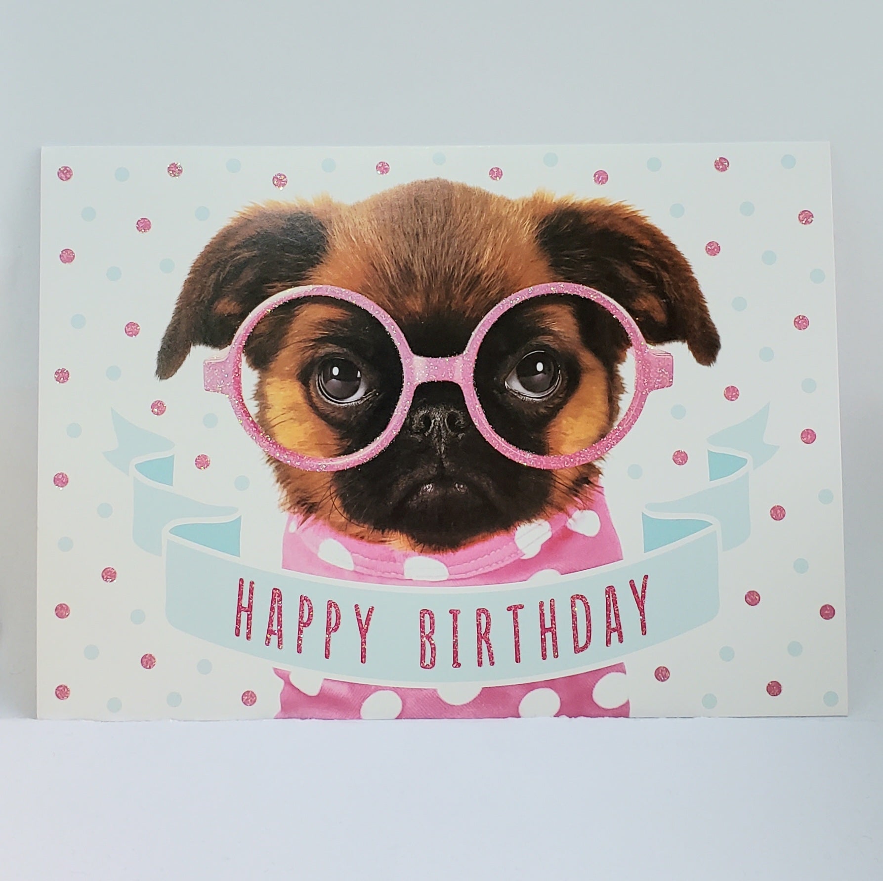 Pup With Glasses Birthday Card design design bookazine