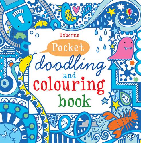 Blue Pocket Doodling &amp; Colouring Book
