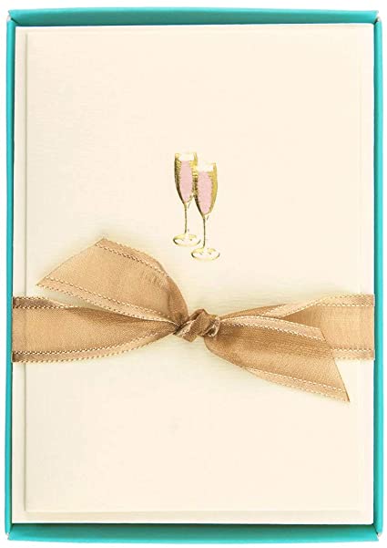 Blank Boxed Cards Champagne Glass La Petite Presse 10Ct