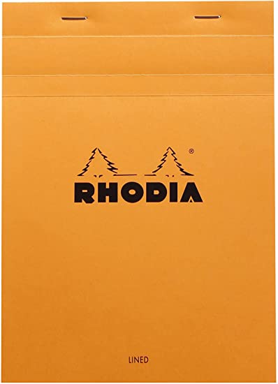 Rhodia Classic French Paper Pads Ruled with Margin 6 in. x 8 1/4 in. Orange (16600C)