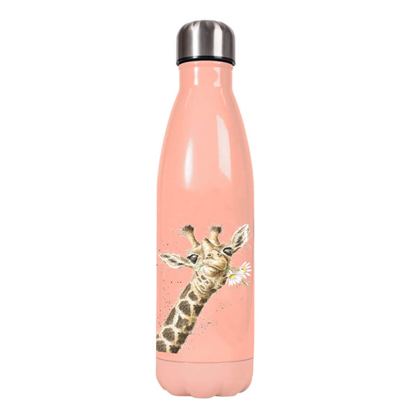 wrendale-Giraffe &amp; Flowers Water Bottle 500ml-bookazine
