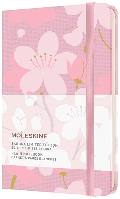 Moleskine Limited Edition Sakura Notebook, Hard Cover, Pocket (3.5 x 5.5), Plain/Blank, Graphic 4, 192 Pages