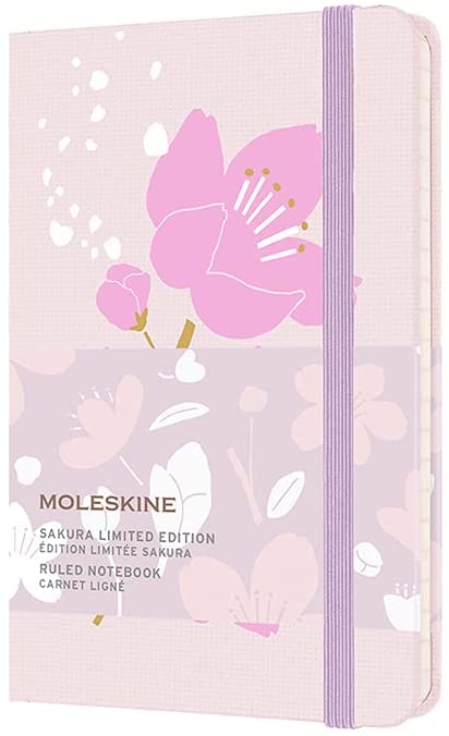 Moleskine Limited Edition Sakura Notebook, Hard Cover, Pocket (3.5 x 5.5), Ruled/Lined, Graphic 3, 192 Pages