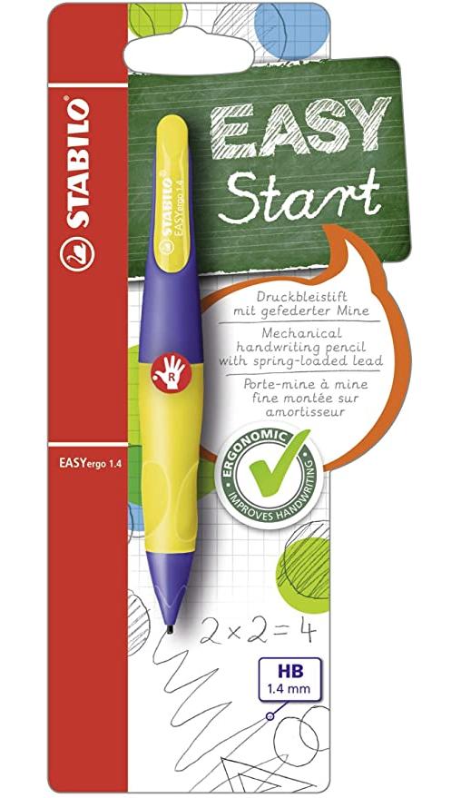 STABILO EASYergo Mechanical Pencil Right Handed, 1.4 mm - Violet/Neon Yellow