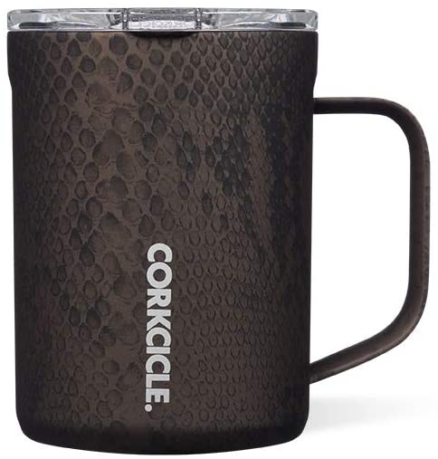 Corkcicle Coffee Mug - Triple-Insulated Stainless Steel Cup with Handle, 16 oz, Rattle…