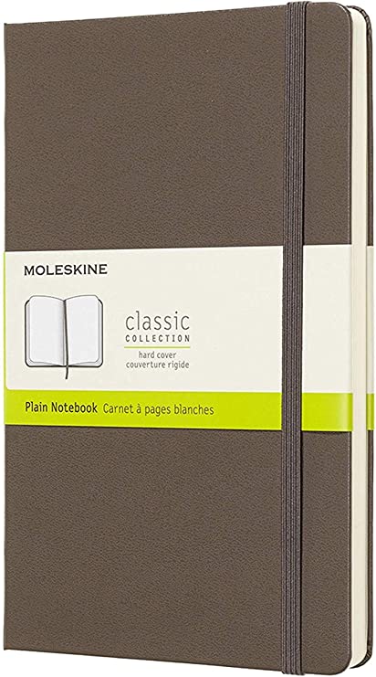 Moleskine Classic Notebook, Hard Cover, Large (5&quot; x 8.25&quot;) Plain/Blank, Earth Brown, 240 Pages