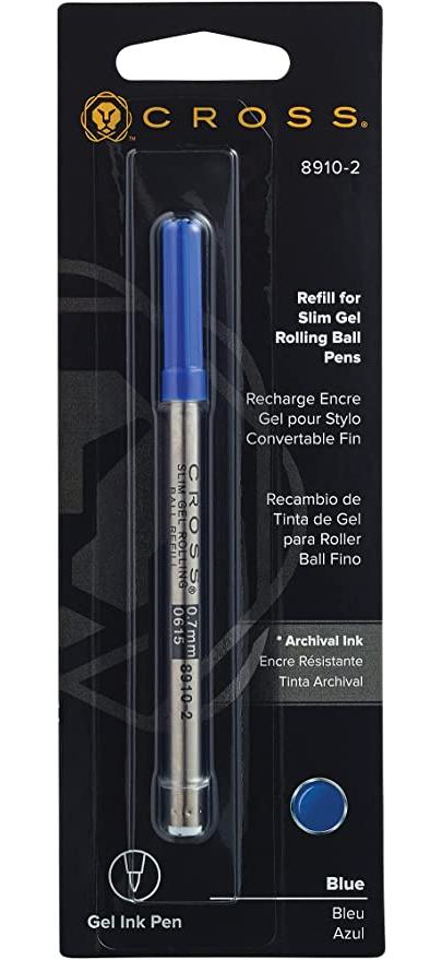 Cross Slim Gel Rollerball Pen Refill - Blue - Single Pack