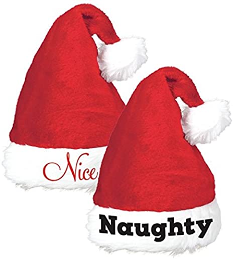 Naughty/Nice Santa Hats (Set of 2)