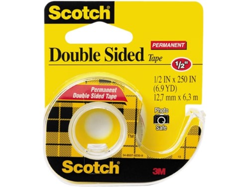 Scotch 665 Double-Sided Office Tape W/Hand Dispenser, 1/2&quot; X 250&quot;