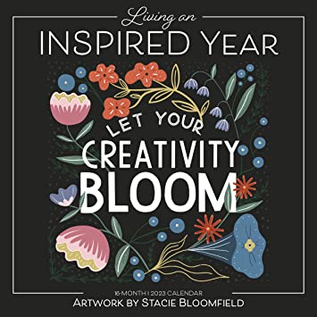 Living an Inspired Year 2023 Wall Calendar, Artwork by Stacie Bloomfield, 12&quot; x 12&quot;