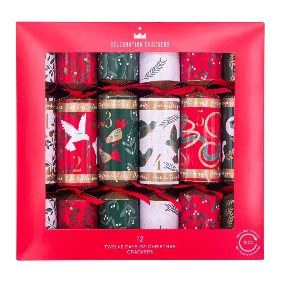 12 Days Of Christmas Crackers Pack Of 12 - Bookazine
