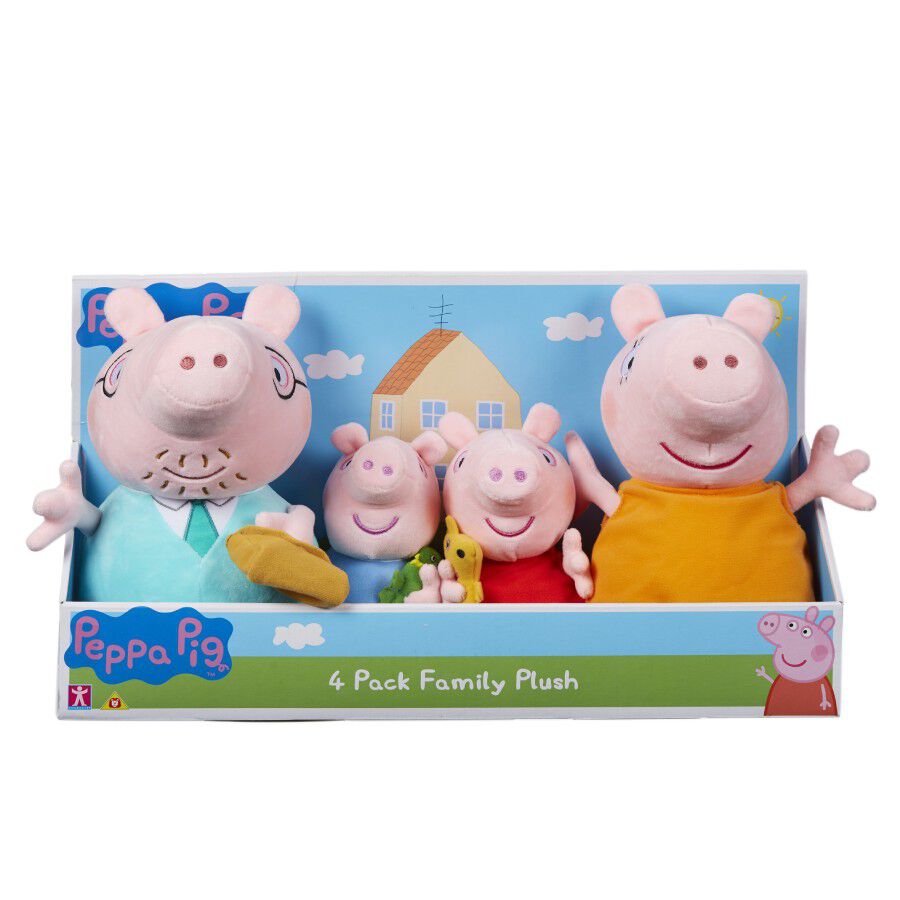 Pe06599 Peppa Pig - 4 Pack Family Plush