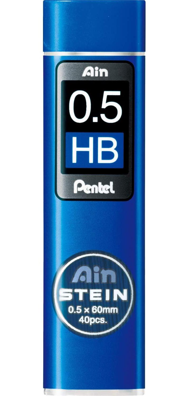 Pentel Ain Stein Mechanical Pencil Lead, 0.5mm HB, 40 Leads (C275-HB)