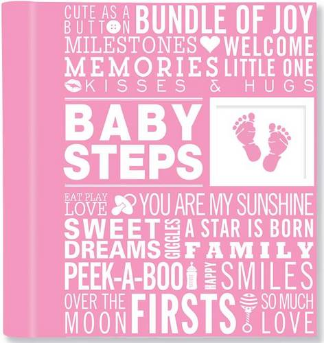 Baby Steps: Baby&#39;s First-Year Album (Girl&#39;s Baby Book)