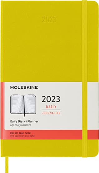 Moleskine 2023 Daily Planner, 12M, Large, Hay Yellow, Hard Cover (5 x 8.25)