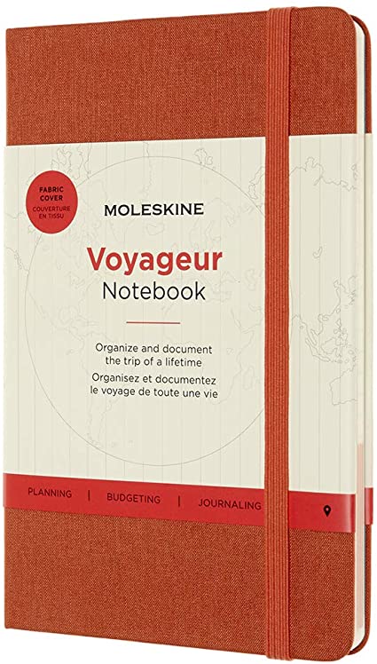Moleskine Voyageur Notebook, Hard Cover, Medium (4.5&quot; x 7&quot;) Hibicus Orange, 208 Pages
