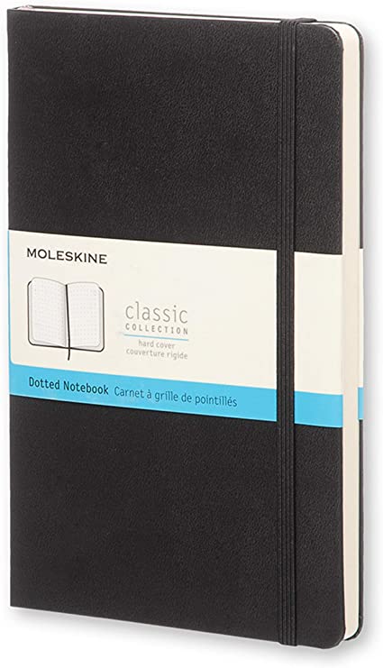 Moleskine Classic Notebook, Hard Cover, Large (5&quot; x 8.25&quot;) Dotted, Black, 240 Pages
