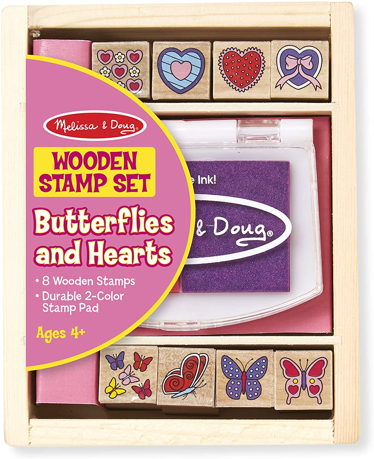 Butterflies and Hearts Wooden Stamp Set