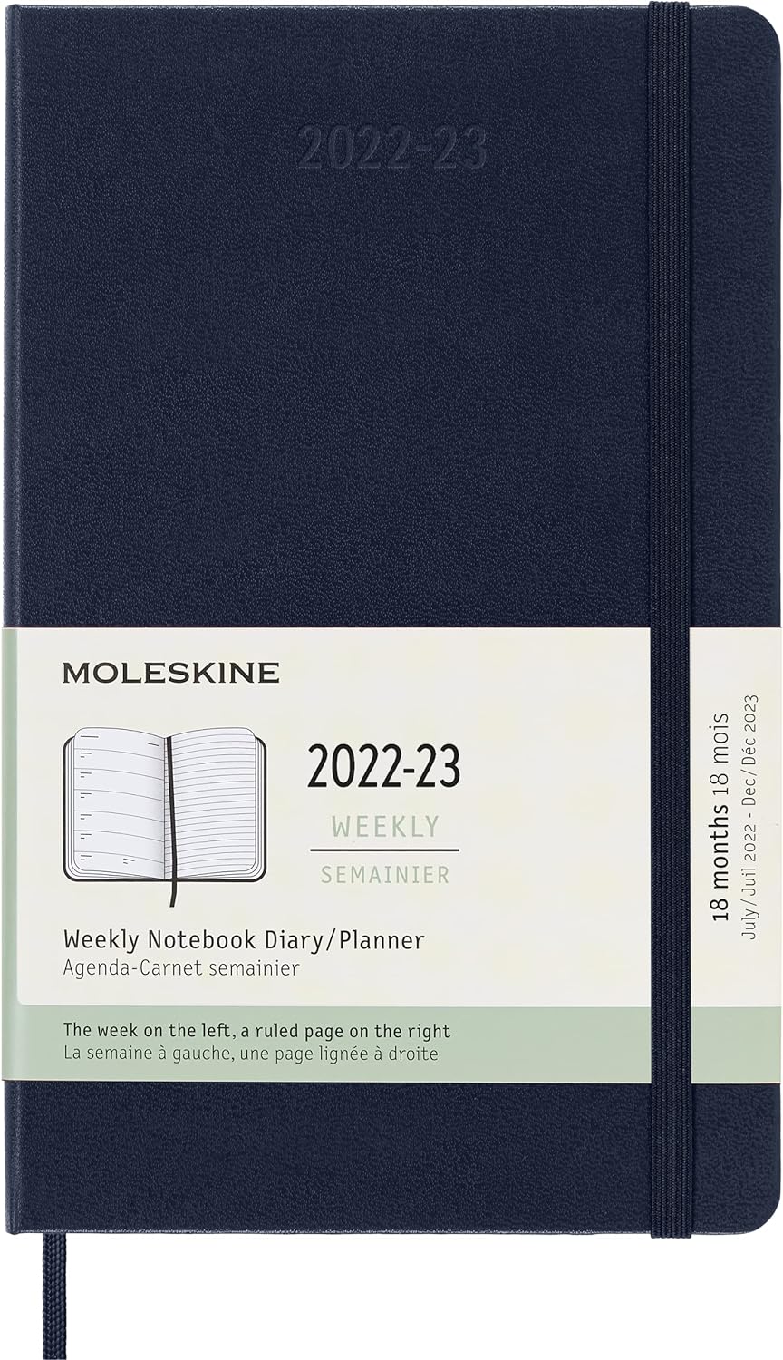 18M Weekly Notebook Large Sapphire Blue Hard | Bookazine HK