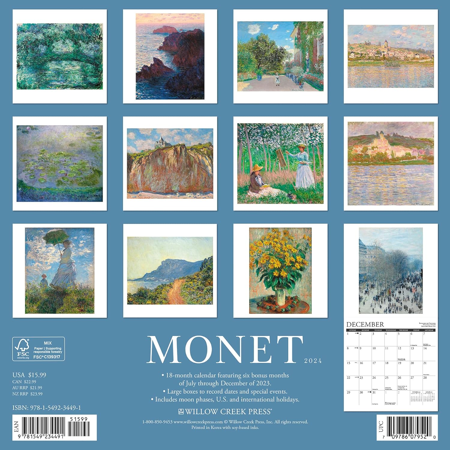 Monet Monthly 2024 Wall Calendar Bookazine HK   81s9QEExzuL. AC SL1500 