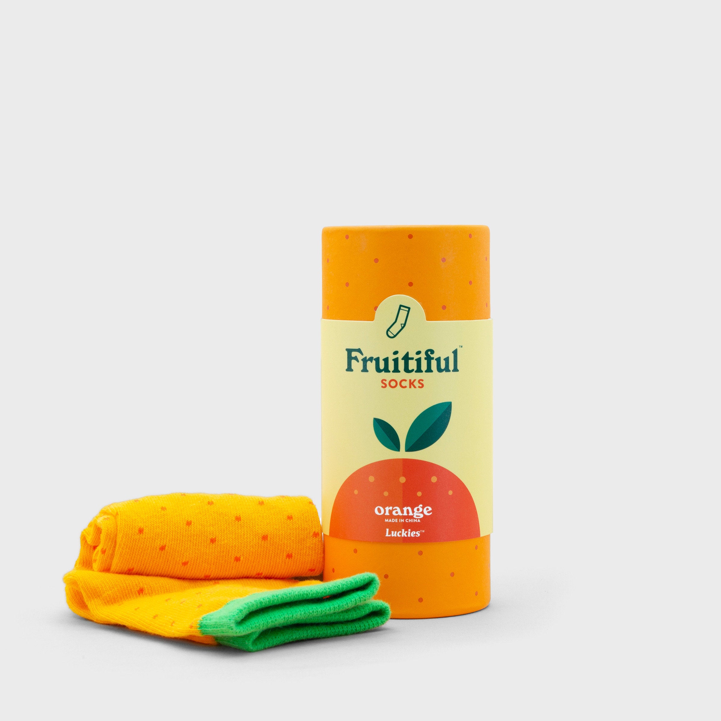 Orange Fruit Socks In A Tin