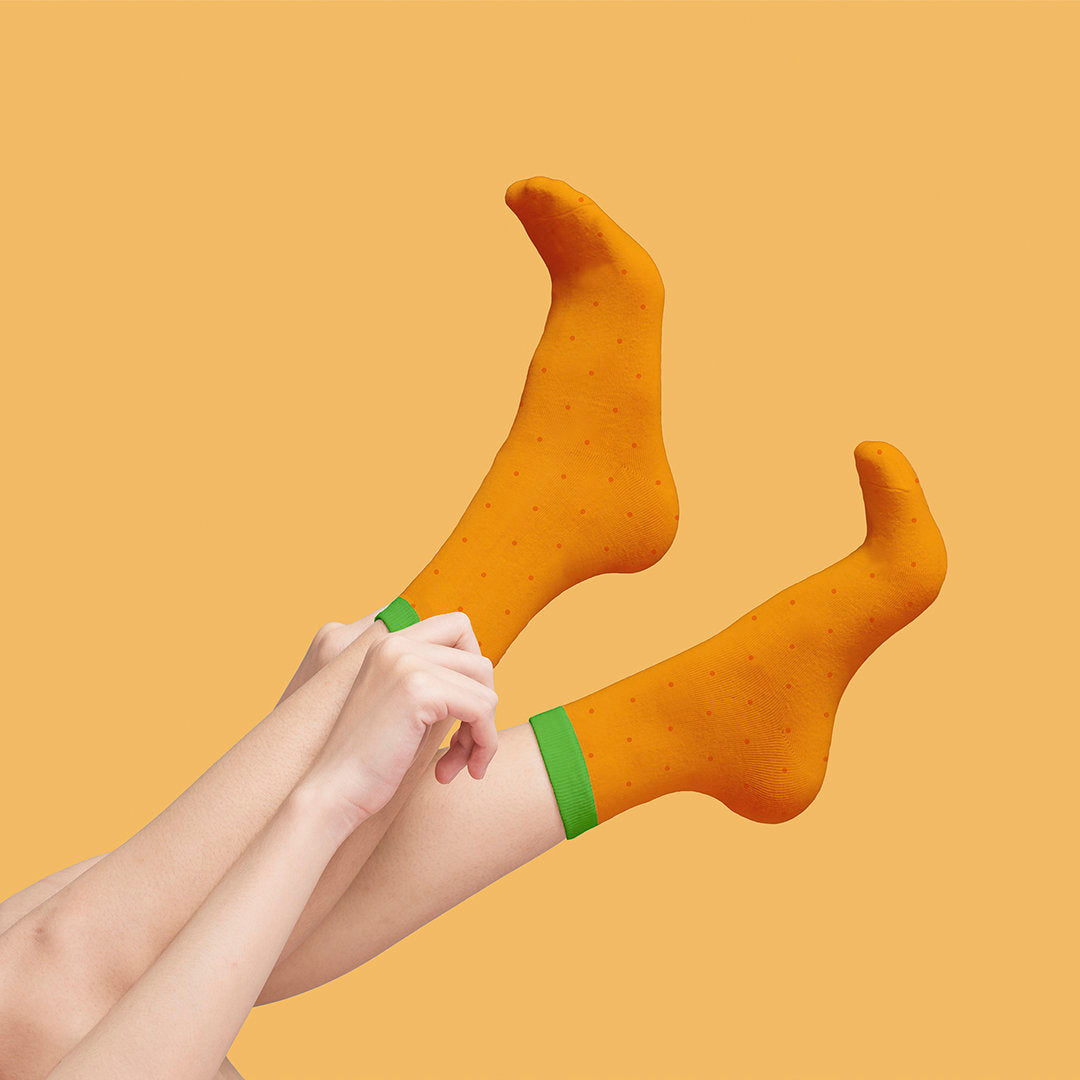 Orange Fruit Socks In A Tin