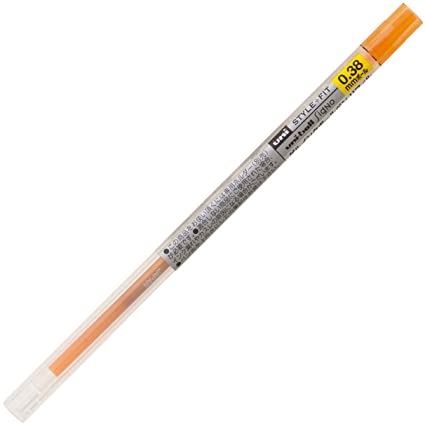Uni Style Fit Gel Ballpoint Pen Refill, 0.38mm, Orange (UMR10938.4)
