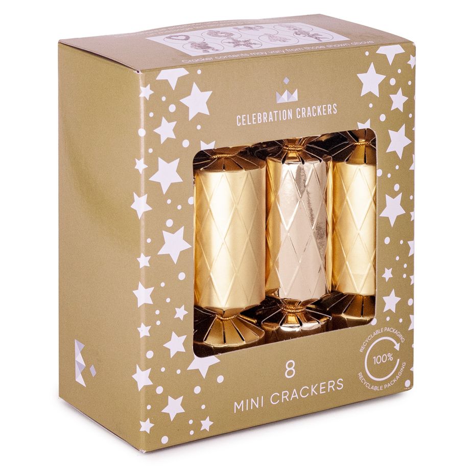 Mini Gold Diamond Crackers Pack Of 8 - Bookazine