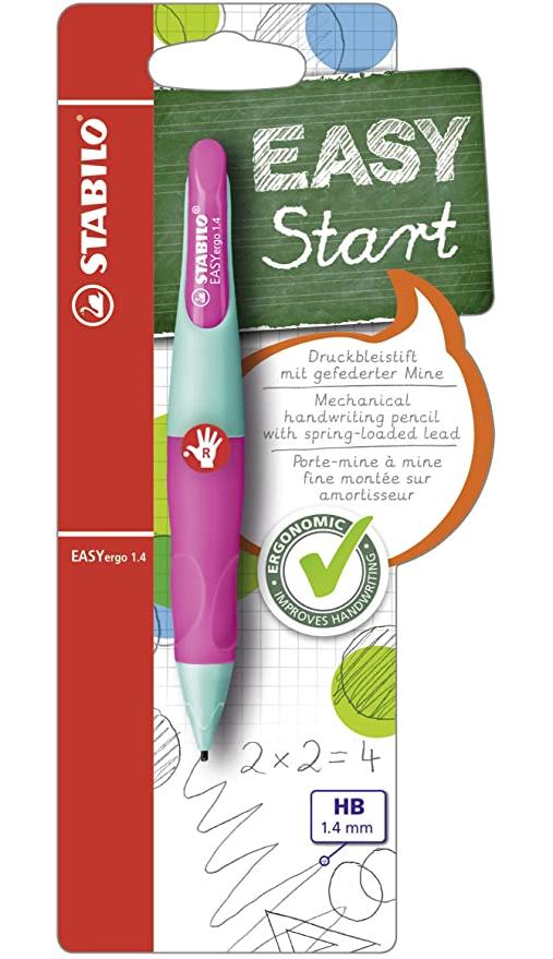 STABILO EASYergo Mechanical Pencil Right Handed, 1.4 mm - Turquoise/Neon Pink