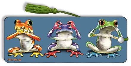 Bookmark No Evil Frogs
