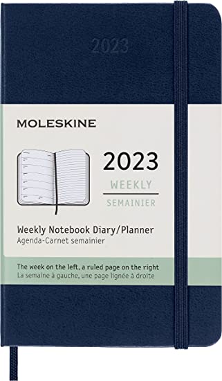 Moleskine Classic 12 Month 2023 Weekly Planner, Hard Cover, Pocket (3.5&quot; x 5.5&quot;), Sapphire Blue