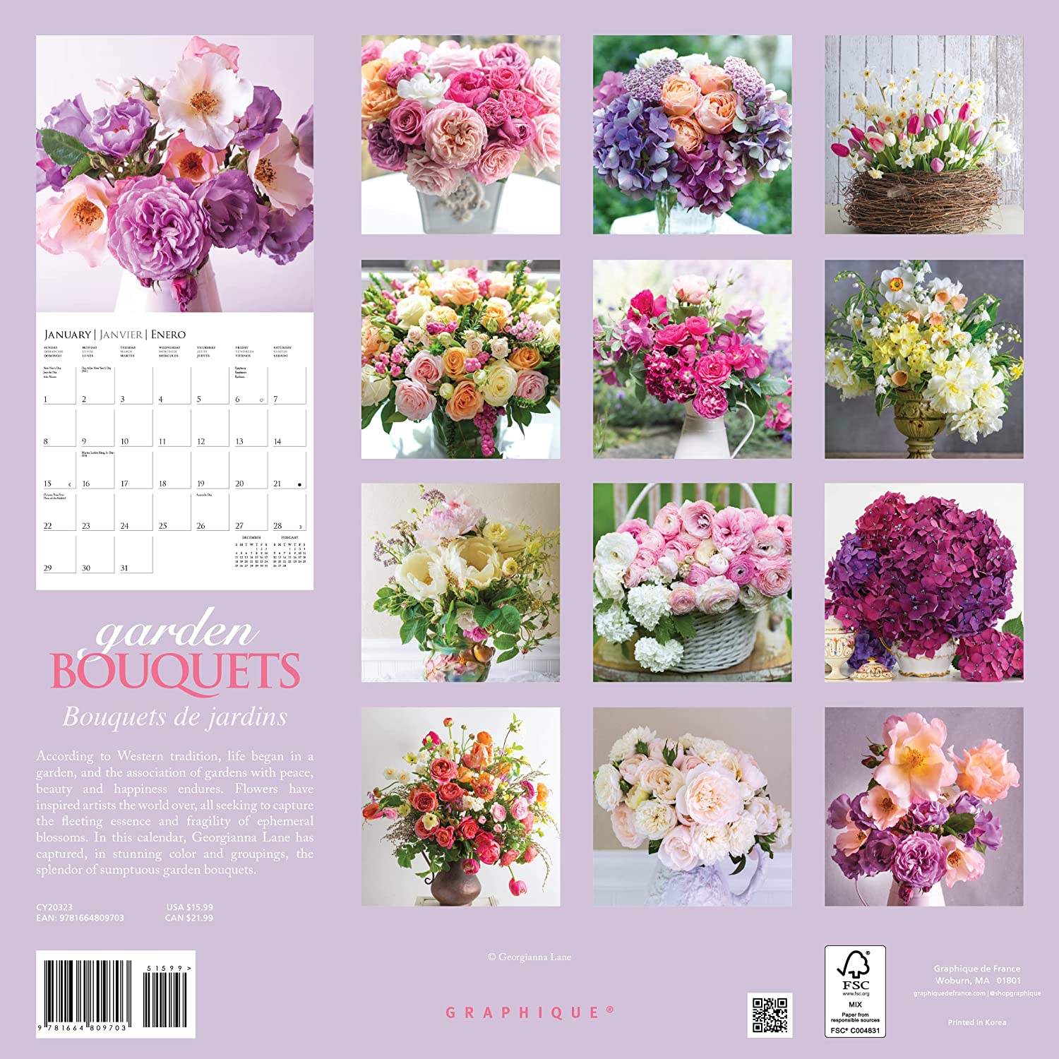 Garden Bouquets 2023 Wall Calendar | Bookazine HK