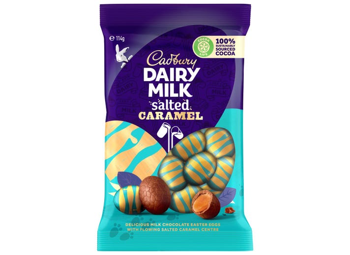 Cadbury Dairy Milk Salted Caramel Egg Bag 114G | Bookazine HK
