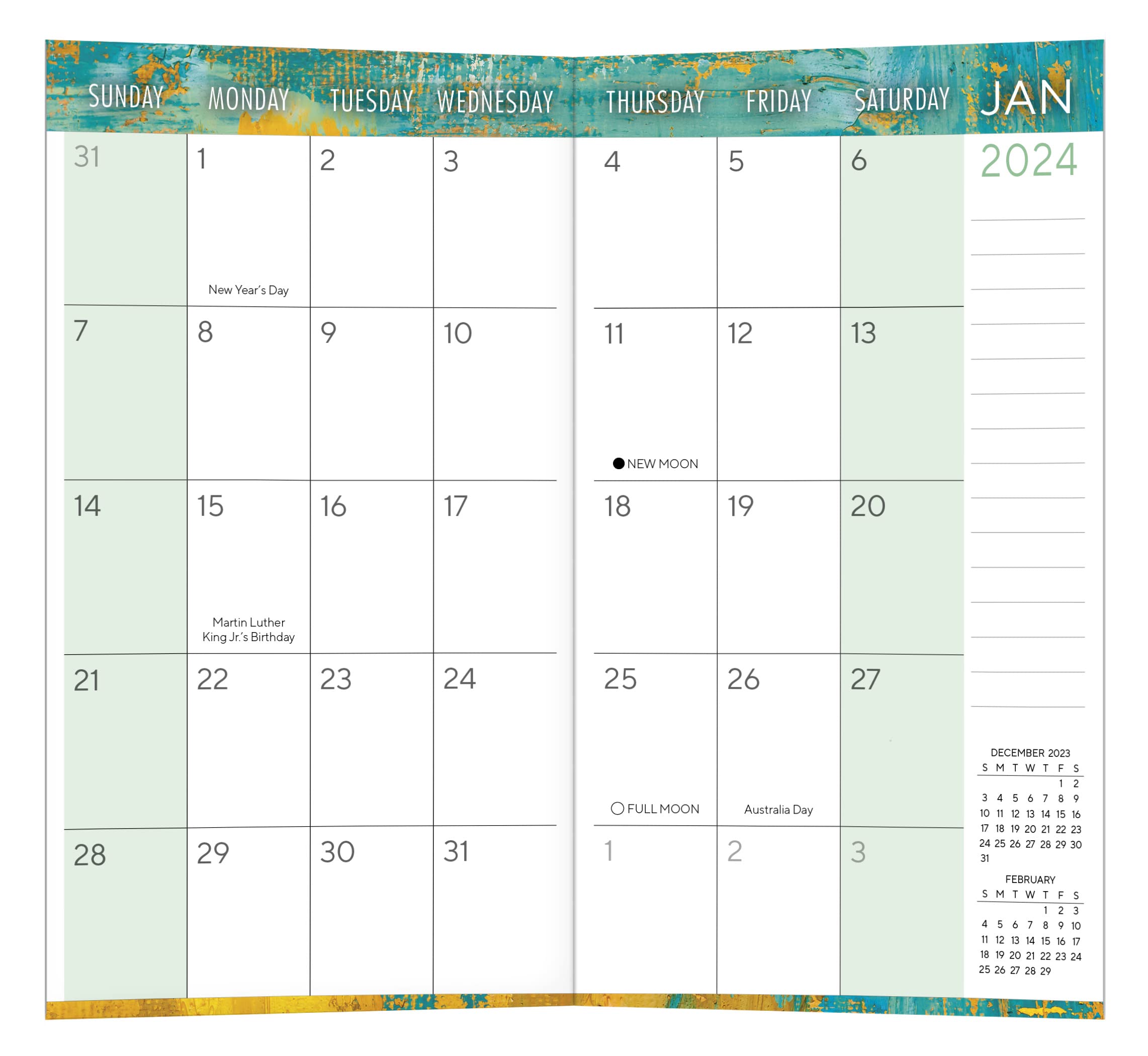 Gilded Turquoise 2023 Pocket Calendar | Bookazine HK