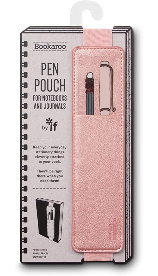 IF Bookaroo Pen Pouch Notebook/Pen Organiser Elasticated A5 Notebook - Rose Gold