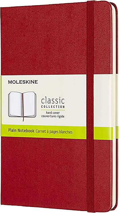 Classic Blank Notebook Hardcover Medium Scarlet Red – Bookazine