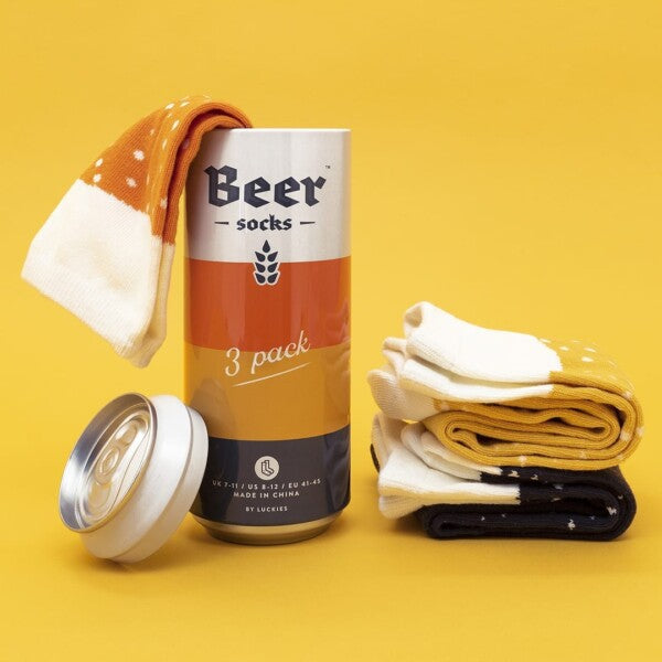 BEER SOCKS IN A TIN SET OF 3