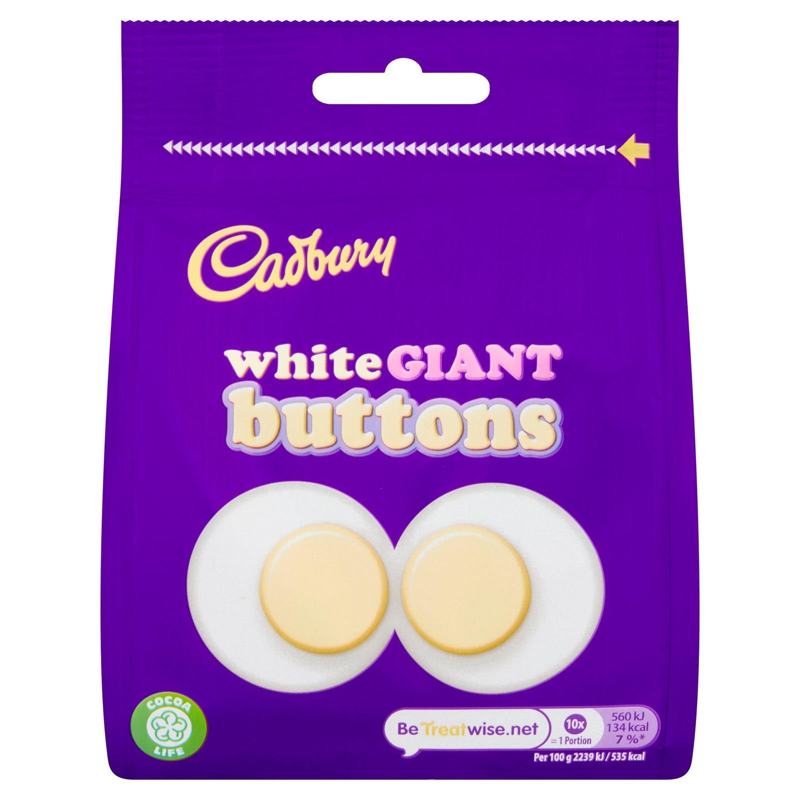 CADBURY WHITE BUTTON BAG 95G