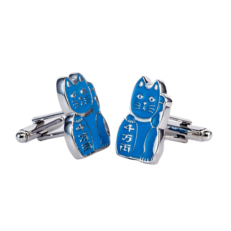 Blue Lucky Cat Cufflinks SuccessBlue Lucky Cat Cufflinks - Bookazine HK