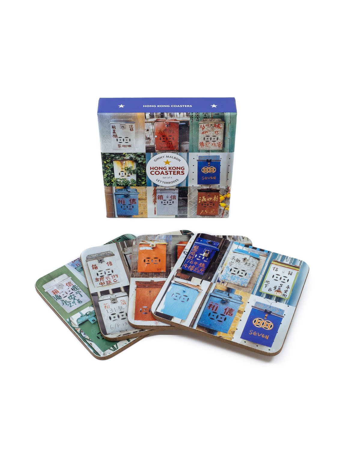 Ginny Malbon HK Letterboxes Coaster Set of 4 | Bookazine H
