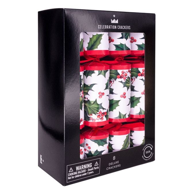 Christmas Holly Crackers Pack Of 8 - Bookazine