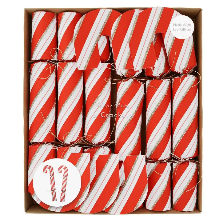 Candy Cane Shape Crackers Pack Of 6 - Bookazine
