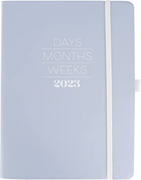 Graphique 2023 Business Planner | 18 Month Organizer, July 2022-Dec. 2023 | Weekly & Monthly Spreads | To-Do List & Note Pages | Pocket & Pen Loop | Vegan Leather | Classic Light Blue | 6 x 8