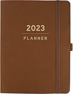 Graphique 2023 Business Planner | 18 Month Organizer, July 2022-Dec. 2023 | Weekly & Monthly Spreads | To-Do List & Note Pages | Pocket & Pen Loop | Vegan Leather | Grey | 6 x 8
