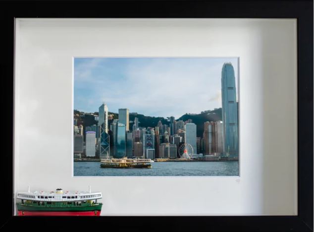 Hong Kong Skyline Ferry 3D Print With Black Frame | Bookazine HK